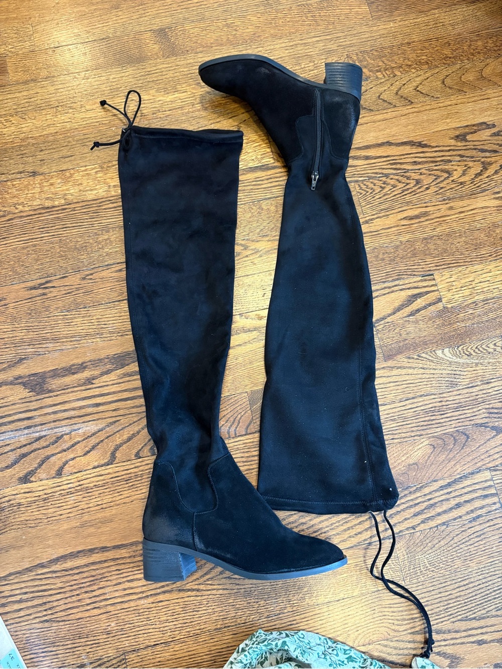 Free People Black Over-the-Knee Suede Boots